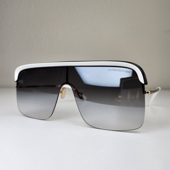 CUTLER AND GROSS CG1328S 002 WOMEN\'S BLACK/WHITE SUNGLASSES main image 4